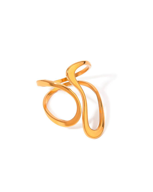 Anillo Aurora con baño de oro de 18K