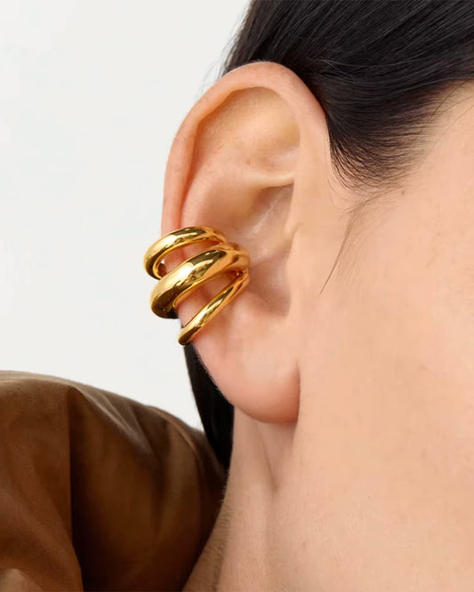 Aros Espiral Dorada con baño de oro 18K