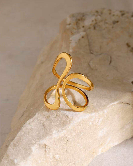 Anillo Aurora con baño de oro de 18K