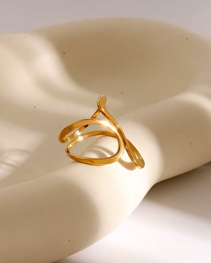Anillo Aurora con baño de oro de 18K