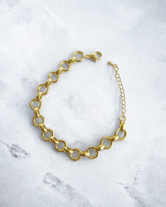 Pulsera Ciclos Dorados con baño de oro 18K