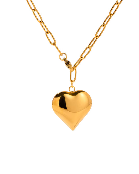 Collar Corazón Latente con baño de oro 18K