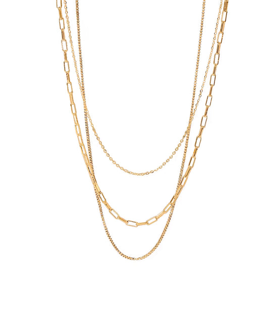 Collar Ecos Dorados con baño de oro de 18K
