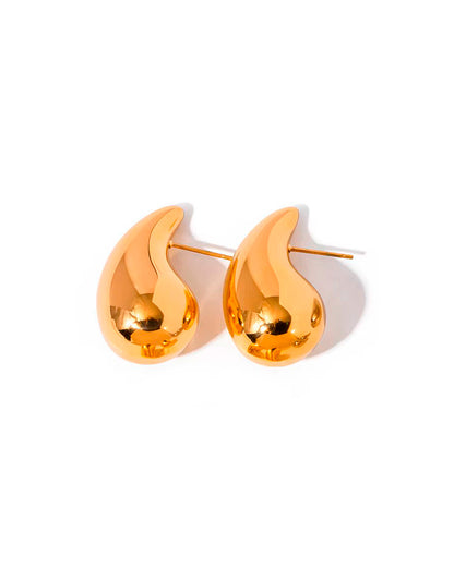 Aros Lágrima Dorada con baño de oro 18K