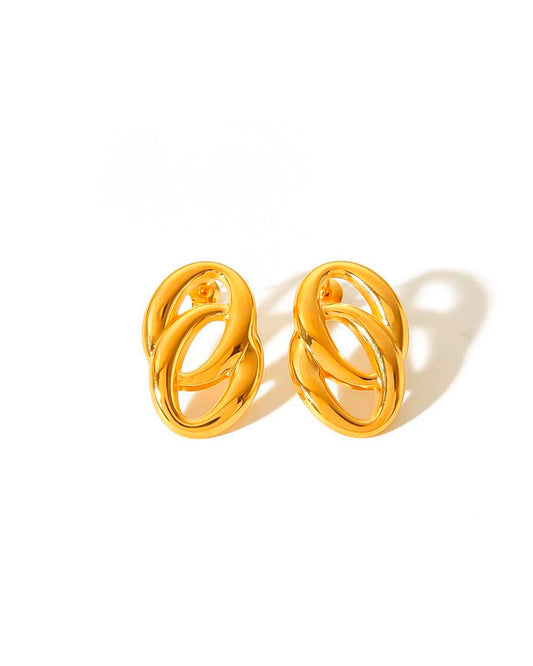 Aros Lazo Dorado con baño de oro 18K